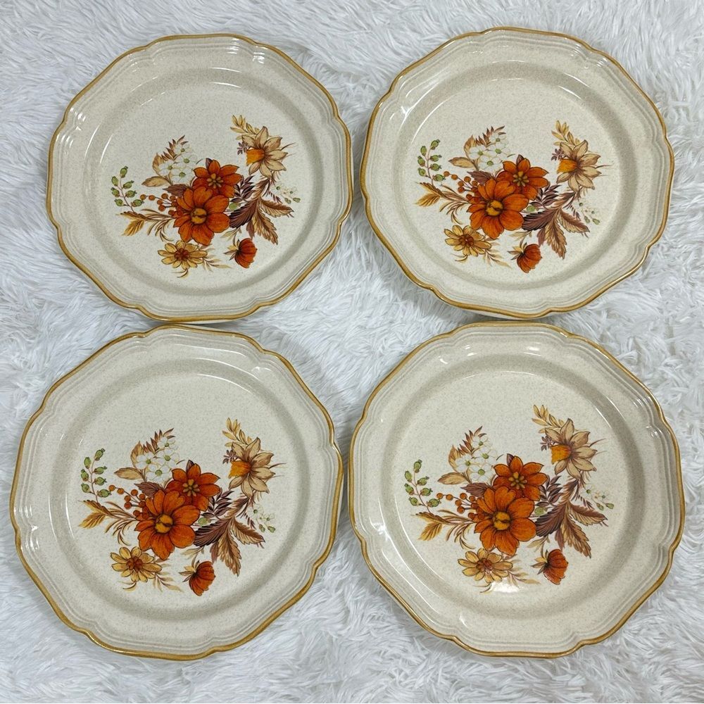 4 VTG Mikasa Garden Club Harvest Bouquet Dinner Plates 10,75” 455 Made In Japan - Picture 4 of 10